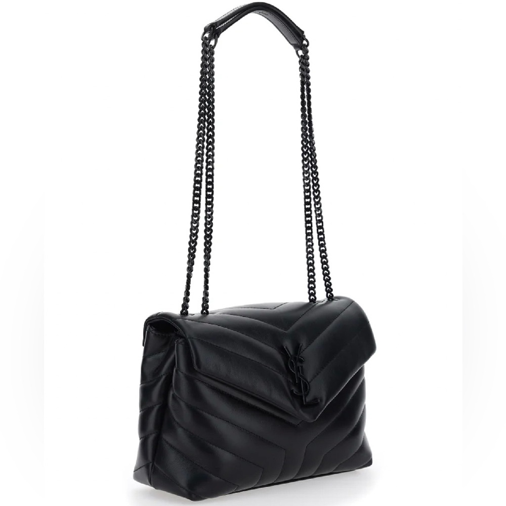 *Authenticated* Saint Laurent
Quilted MNG Small Loulou Chain in
Satchel Black